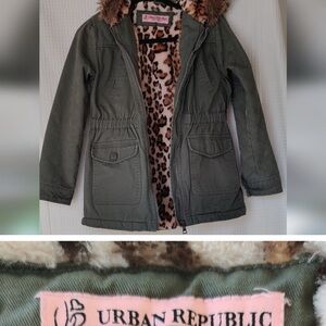 Urban Republic Girls Collection Hooded Army Green Jackect w/Soft Linning Size 12